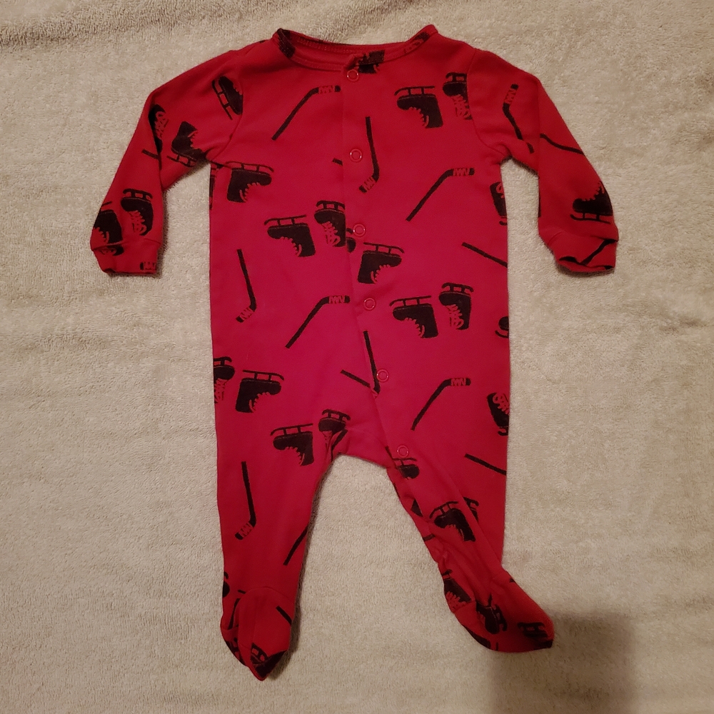 (6/$18) 0-3m Joe Fresh Red Kids Footie